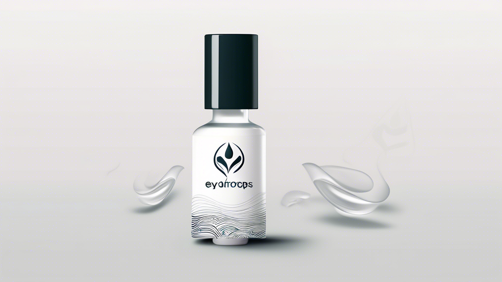 Create an image depicting a sleek and modern packaging of eye drops specifically designed for smokers. The packaging should feature subtle smoking-related elements, such as a small stylized smoke trai