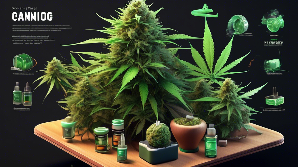 Create a detailed digital illustration showcasing a treasure trove of meticulously crafted 3D models for marijuana enthusiasts. Display an array of realistic and stylized cannabis plants, intricate le