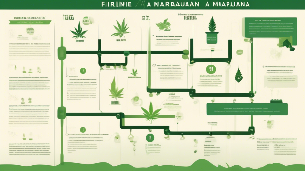 Create an illustration depicting a historical timeline chart that outlines the key milestones in the rescheduling efforts of marijuana. The timeline should include significant dates, government acts, 