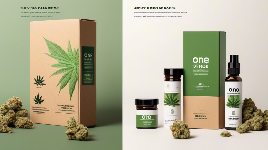 Create an image showcasing the impact of packaging on the cannabis industry. Show a split-screen: one side depicting cannabis products in stylish, eco-friendly packaging in a sleek dispensary, appeali