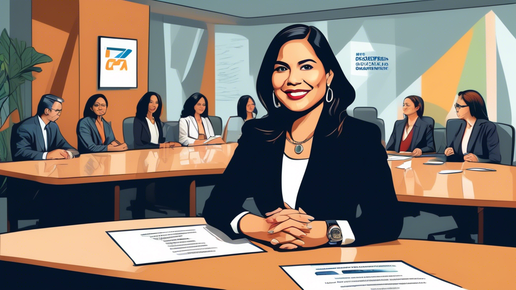 Create an image of Lissette Pérez-Carrillo, a poised and professional woman, joining a board of directors meeting. Show her confidently sitting at a conference table surrounded by other board members 