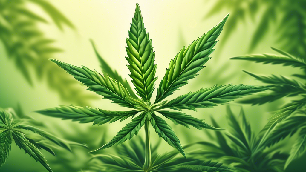 Create an illustration of a detailed, close-up view of a three-leaf marijuana plant in a natural, outdoor setting. The plant should be healthy, showcasing its unique three-leaf configuration prominent