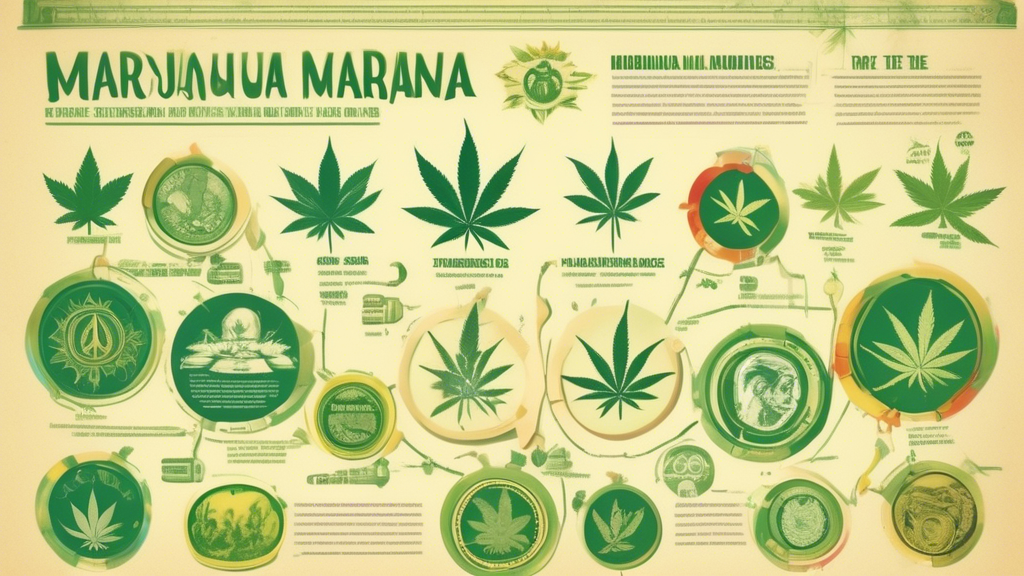 Create an image timeline that showcases the evolution of marijuana usage through the years. Begin with ancient civilizations utilizing cannabis for medicinal purposes, then transition to the countercu