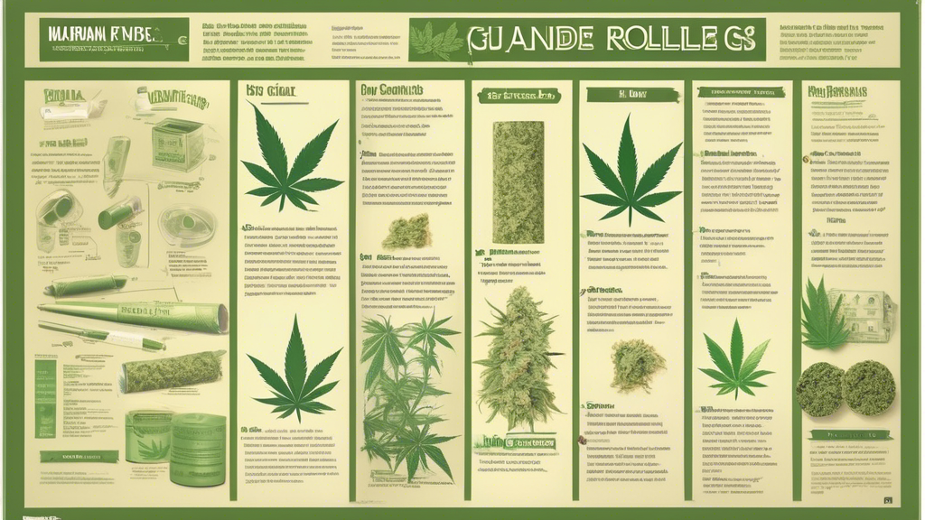 Create an image of a detailed, friendly, and informative guide poster aimed at beginners for rolling and using marijuana cones. The poster should include labeled illustrations of the key components su